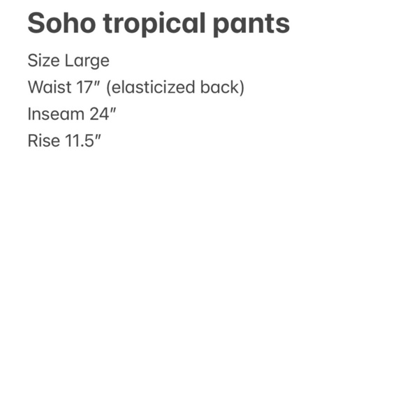 Soho Apparel Yellow and Blue Cropped Pants with Tropical Print Resort wear Large - Picture 8 of 8